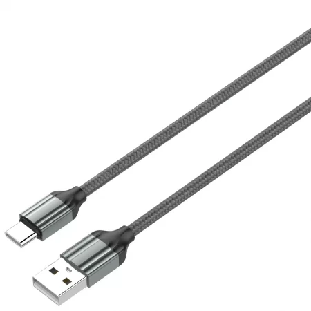 LDNIO LS431/ USB кабель Lightning/ 1m/ 2.4A/ медь: 86 жил/ Нейлоновая оплетка/ Gray