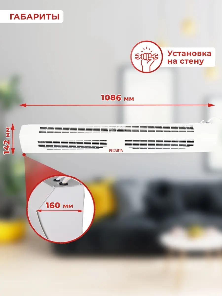 Тепловая завеса РЕСАНТА ТЗ-6С, белый <67/6/3>
