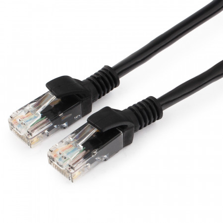Кабель UTP 5E Cablexpert, 0.5 м., черный (PP12-0.5M/BK)