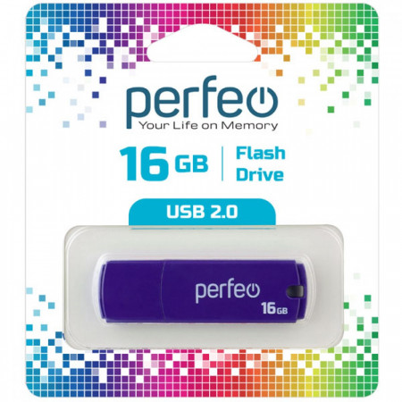 Память USB 2.0 16 GB Perfeo C 05 Фиолетовый PF-C05P016