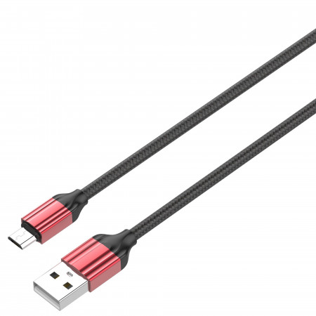 LDNIO LS432/ USB кабель Micro/ 2m/ 2.4A/ медь: 120 жил/ Нейлоновая оплетка/ Red