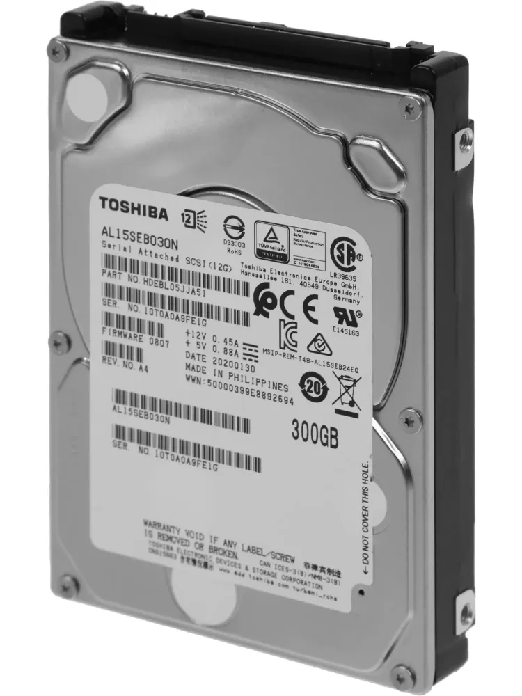 Жесткий диск Toshiba 300GB  SAS2.5" 10500RPM 128MB AL15SEB030N