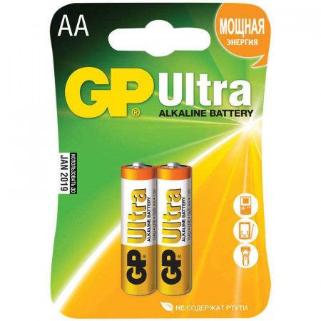 Батарейка щелочная GP Ultra [АА, GP15AU-CR2, 2шт] цена за шт