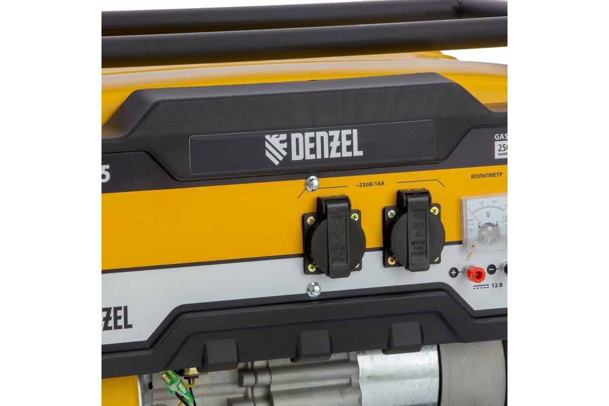 Генератор бензиновый Denzel PS-25, 2,5 кВт, 230В, 15л, ручной стартер