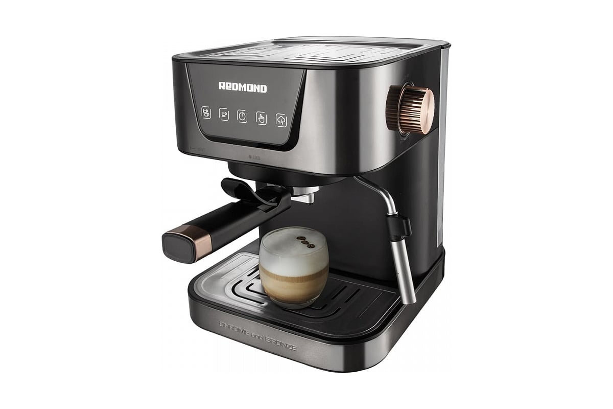 Кофеварка REDMOND RCM-CBM1514, Хром / бронза