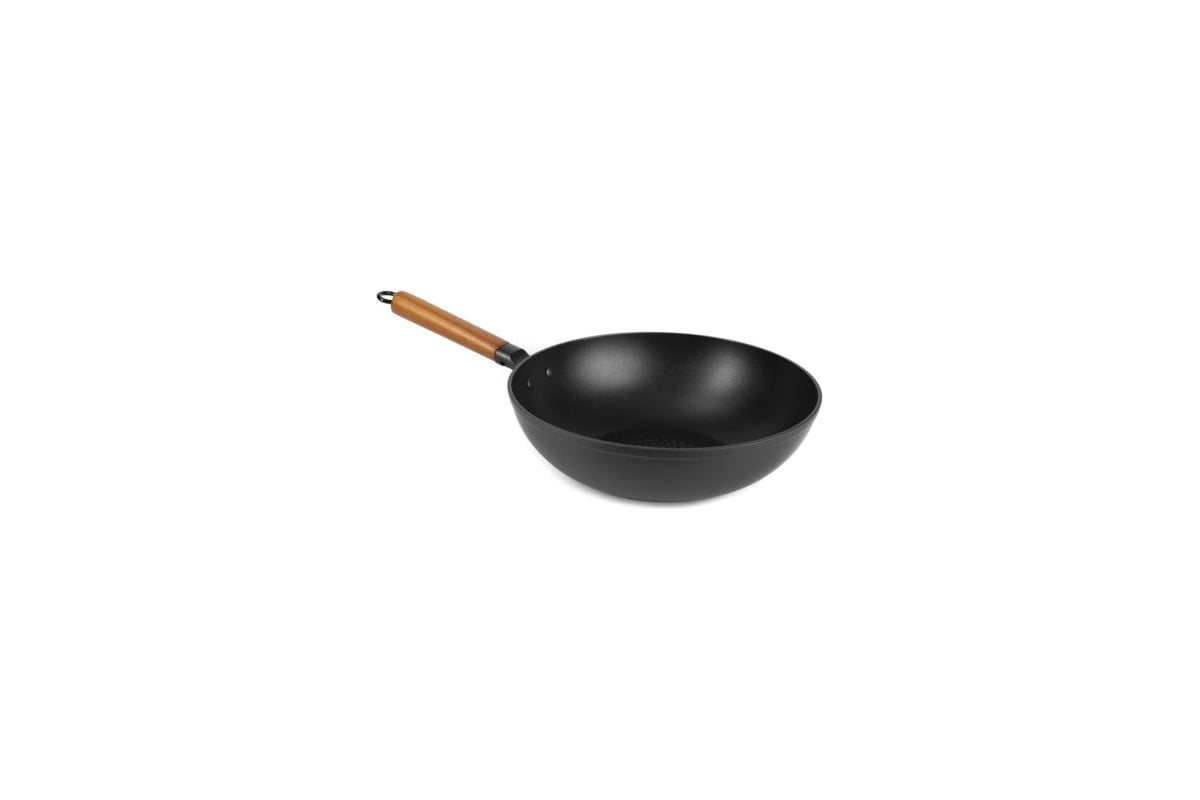 Сковорода WOK LARA LR01-65-28 серия АЗИЯ 28х8.5см, деревянная ручка, индукционное дно