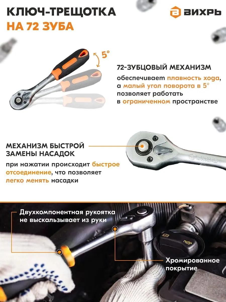 Набор инструментов Вихрь 94 предмета <73/6/7/5>