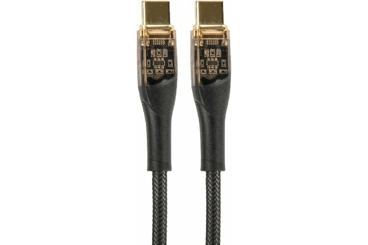 PERFEO Кабель USB C вилка - C вилка, 60W, нейлон, черный, длина 1 м., PREMIUM (C1102)