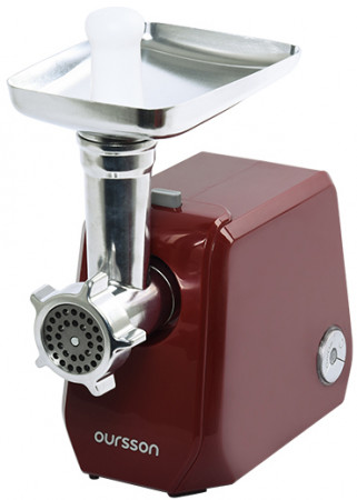 Мясорубка Oursson MG5540/RD, красный, 800 Вт, 1,8 кг/мин, 4 насадки