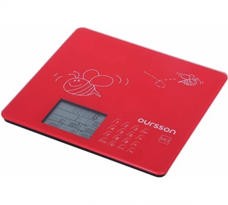 Электронные кухонные весы Oursson KS0502GD, красные