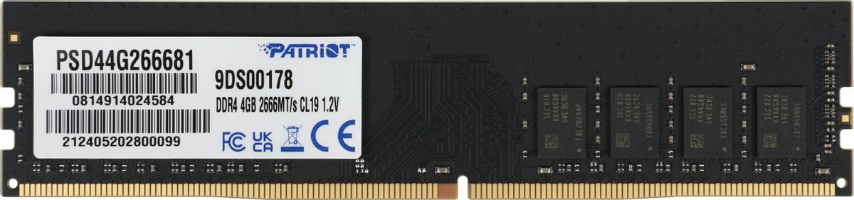 Оперативная память Patriot Memory SL 4GB 2666MHz CL19 (PSD44G266681)