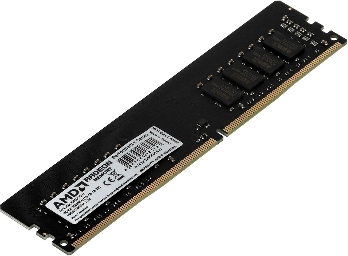 Модуль памяти 16GB AMD Radeon™ DDR4 2133 DIMM R7 Performance Series Black R7416G2133U2S-U Non-ECC, C