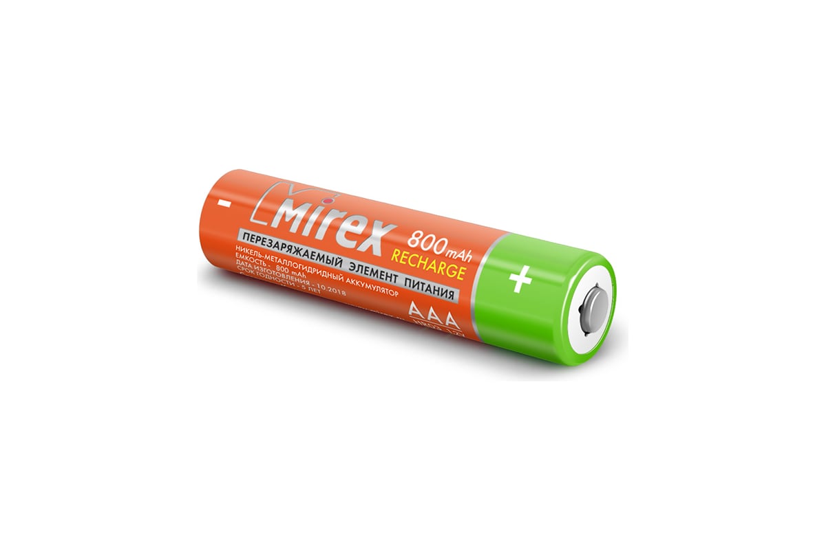 Аккумулятор тип AAA Mirex  800mAh (4шт в блистере), 23702-HR03-08-E4 Цена за шт