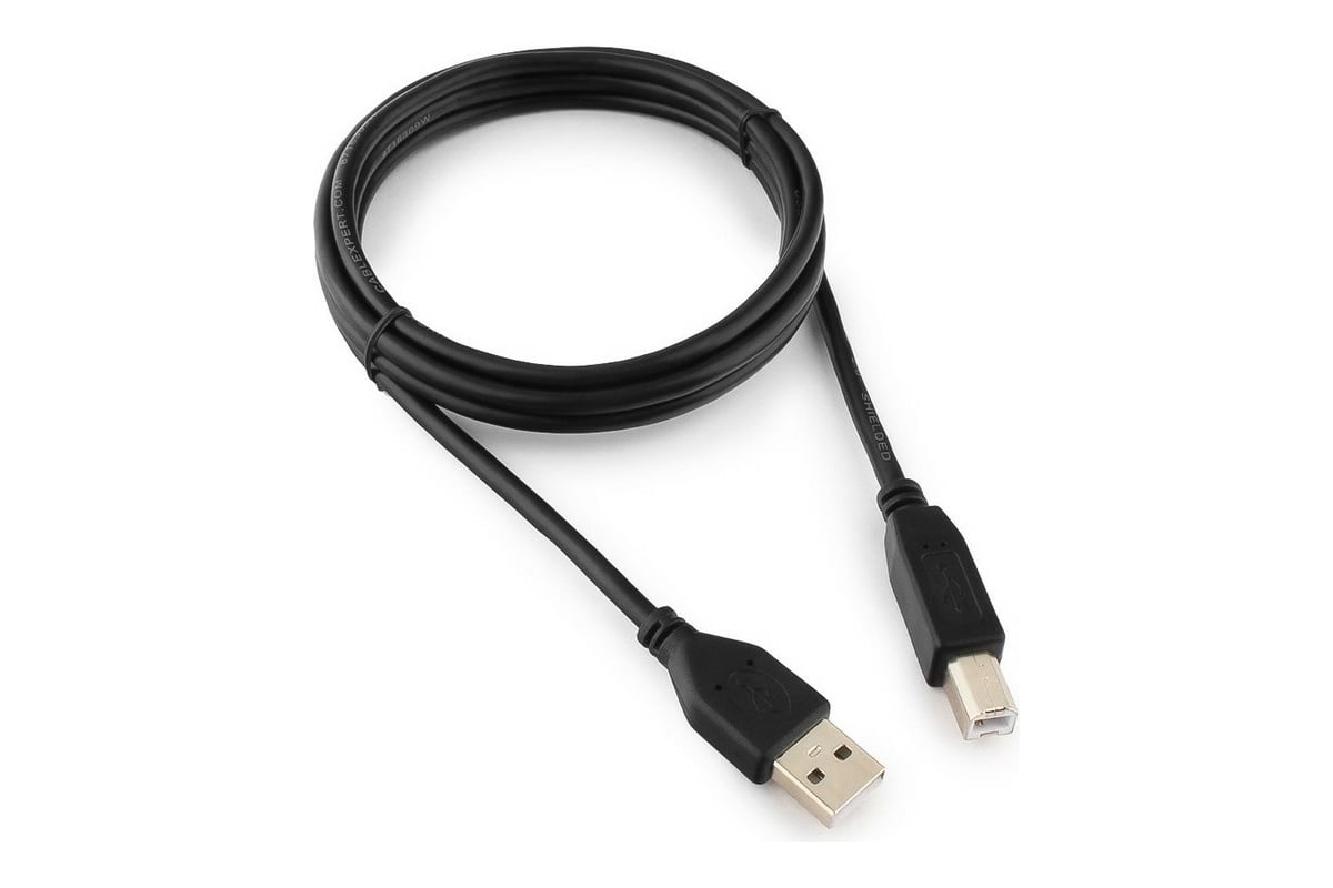 Кабель USB 2.0 AB (m-m) 1.8м Pro  2феррит. фильтр, экран, черный CCF2-USB2-AMBM-6 Cablexpert