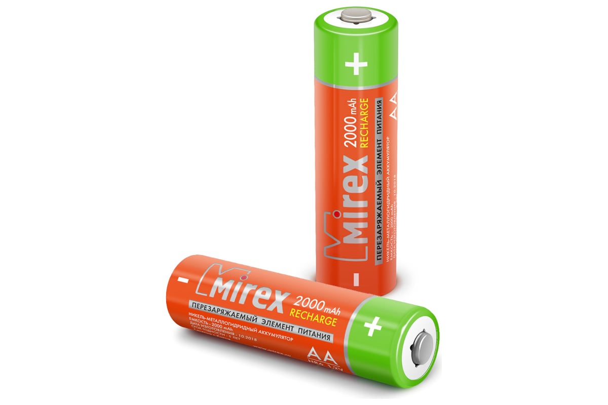 Аккумулятор тип AA Mirex 2000mAh (2шт в блистере), 23702-HR6-20-E2