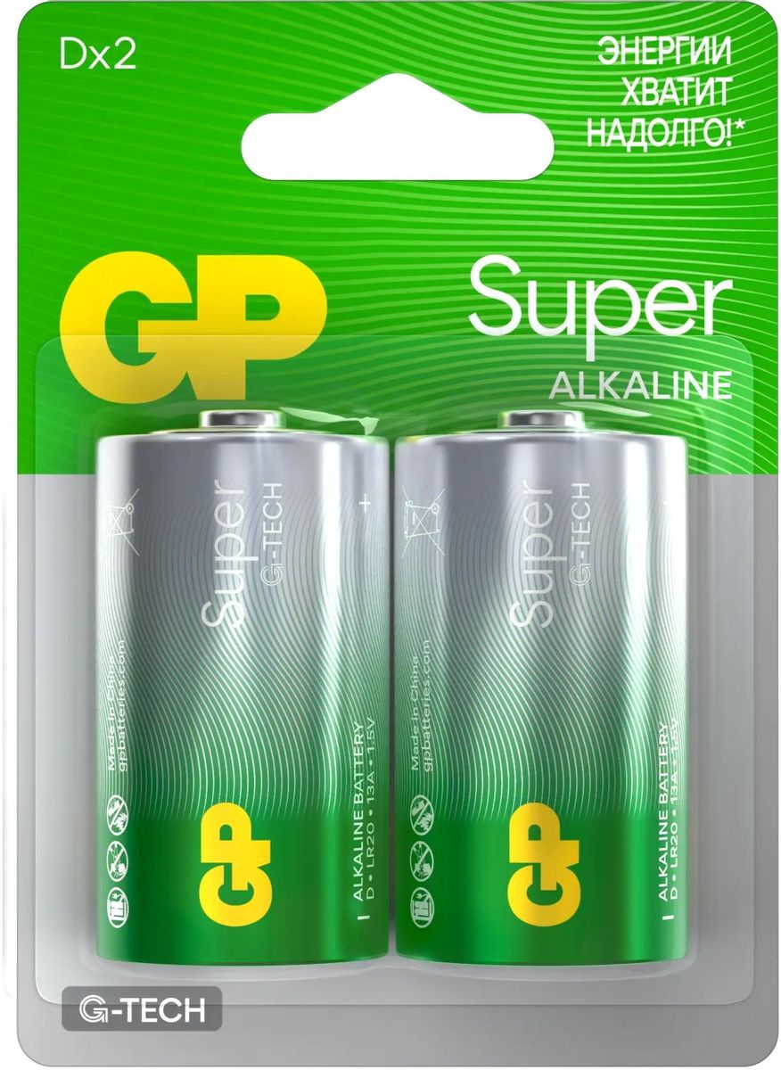 GP Элемент питания LR20-2бл G-TECH GP 13AA21-2CRSBC2