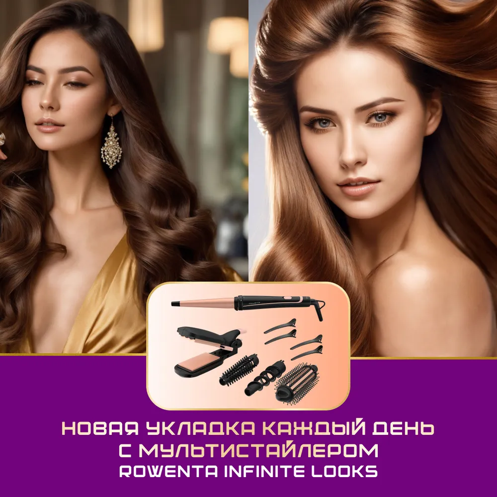 Мультистайлер ROWENTA CF4231F0 (чёрный/медный)
