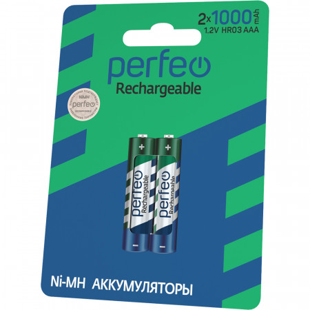 Аккумулятор Perfeo AAA 1000 mAh/2BL