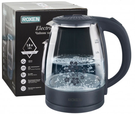 Чайник ROXEN RX-7020 Grey 1500Вт. 1,8л. (12)