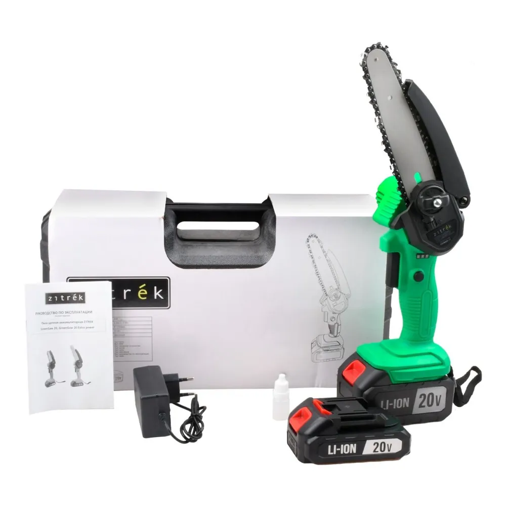 Пила цепная акк ZITREK GreenSaw 20 Extra power  20В, 4,0Ач 6" Li-ion аккум. 1шт, ЗУ  082-1851-1