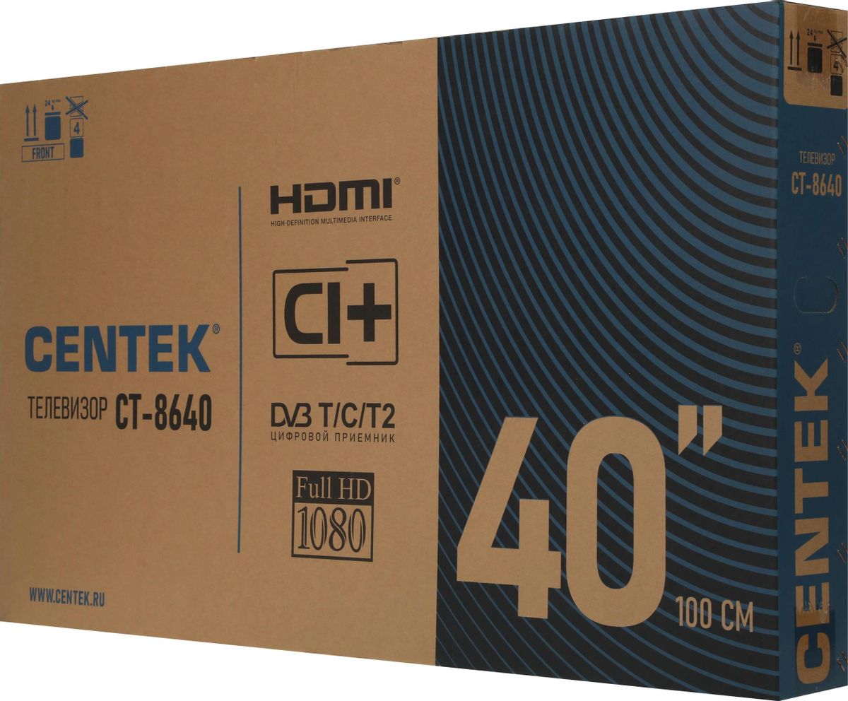Телевизор 40" Centek CT-8640, черный