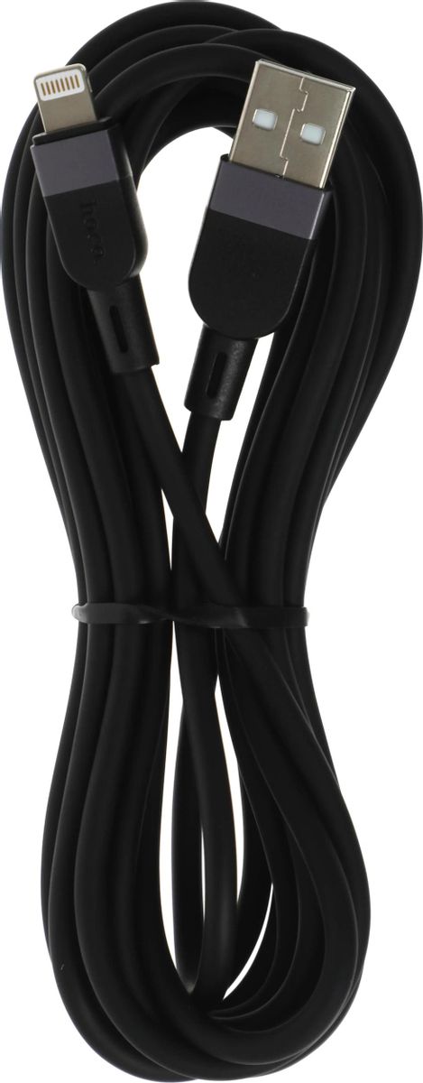 Кабель USB-Lightning Hoco X109 2.4A силикон 3,0м Black
