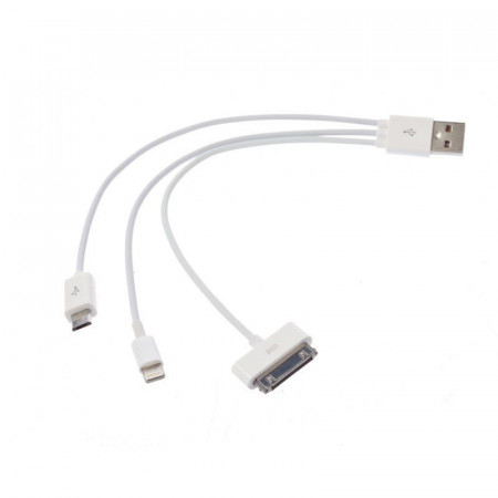 Кабель Partner USB 2.0 iphone/ipod/ipad 3в1 20см