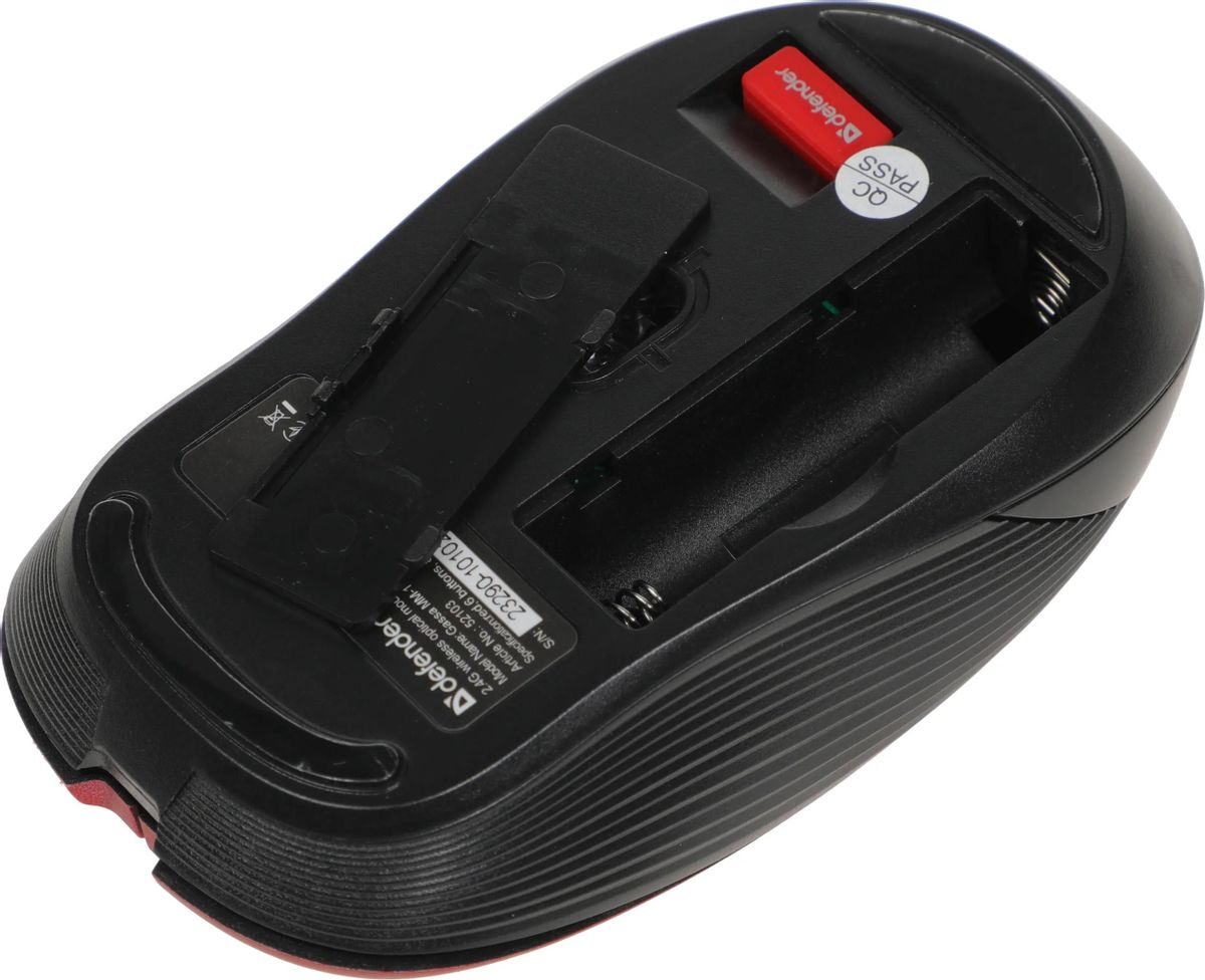 Мышь Defender Gassa MM-105, оптическая, беспроводная, USB, красный <52103>
