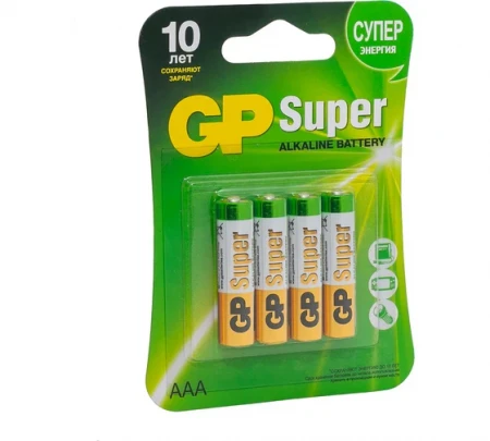 Батарейка щелочная GP Super ААA, GP24A-2CR4 цена за шт
