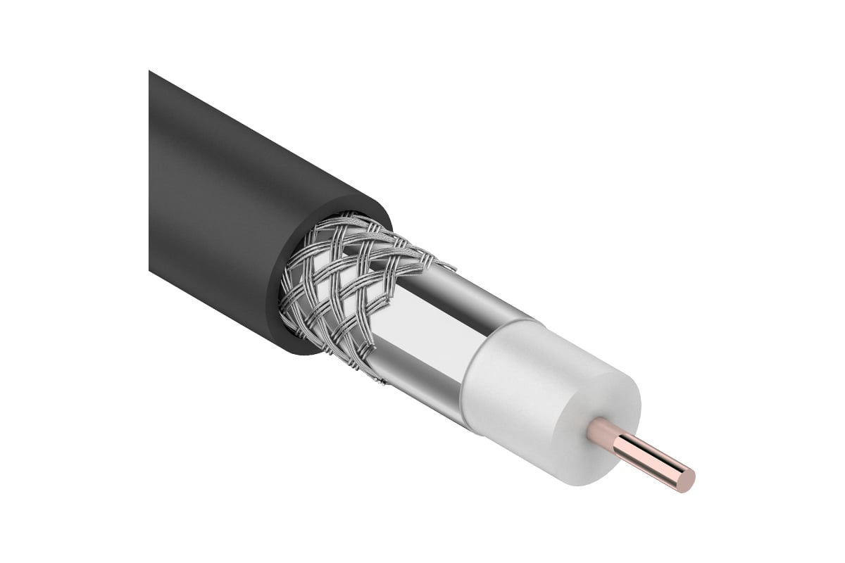Кабель коаксиальный PROconnect RG-6U, 75 Ом, CCS/Al/Al, 48%, бухта 100 м, черный OUTDOOR <01-2205-1>, шт, 20%