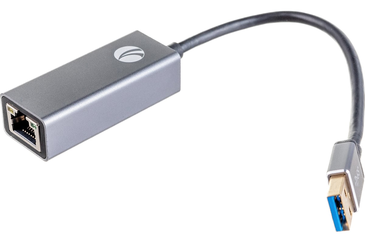 Кабель-переходник USB 3.0 (Am) --> LAN RJ-45 Ethernet 1000 Mbps, Aluminum Shell, VCOM <DU312M>