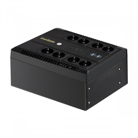 ИБП Exegate Neo Smart LHB-650.LCD.AVR.8SH.CH.RJ.USB 390Вт 650ВА черный