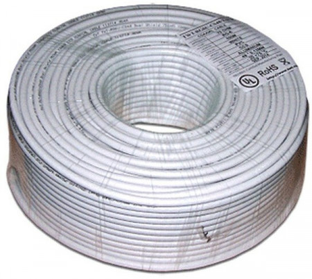 Кабель коаксиальный Lanmaster (TWT-RG6U-CS48/1-WH) RG-6/U F/UTP общий экран 75Om PVC внутр. 100м бел
