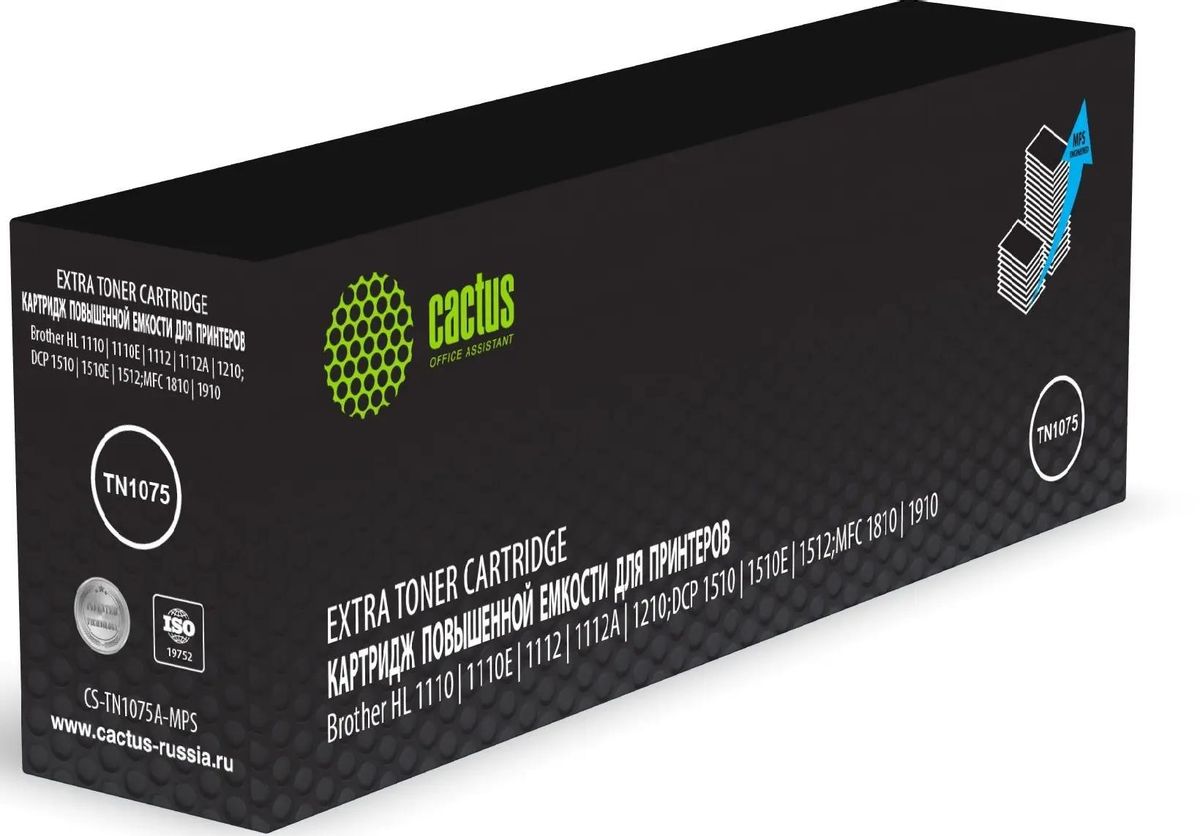 Картридж лазерный Cactus CS-TN1075A-MPS черный (2000стр.) для Brother HL-1110/1112/1510/1512/1810/18