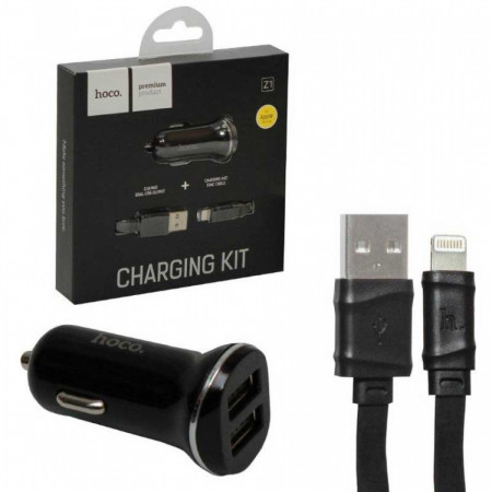 Кабель HOCO Z1 2USB 2.1A+Lightning