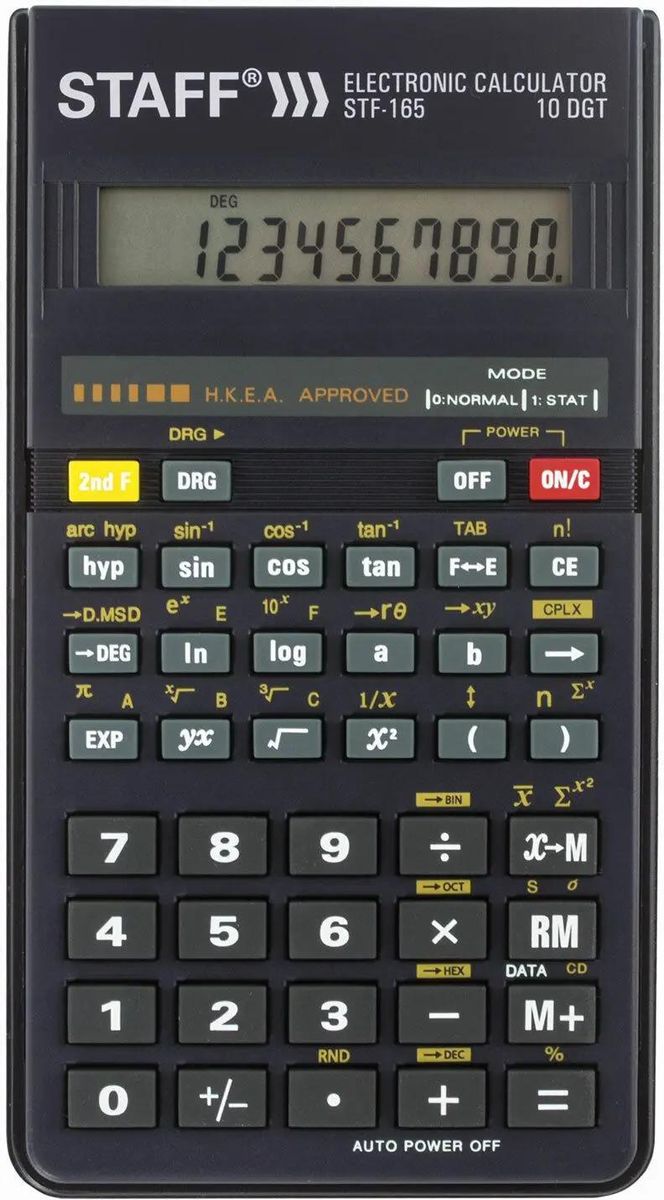 Калькулятор инженерный STAFF STF-165 (143х78мм), 128 функций, 10 разрядов, 250122
