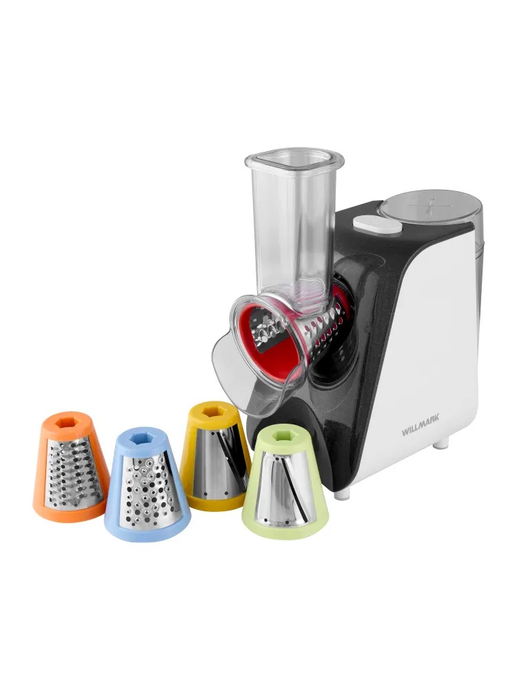 Овощерезка WILLMARK WSM-7830, 200 Вт, DC мотор, 5 насадок + отсек для хранения