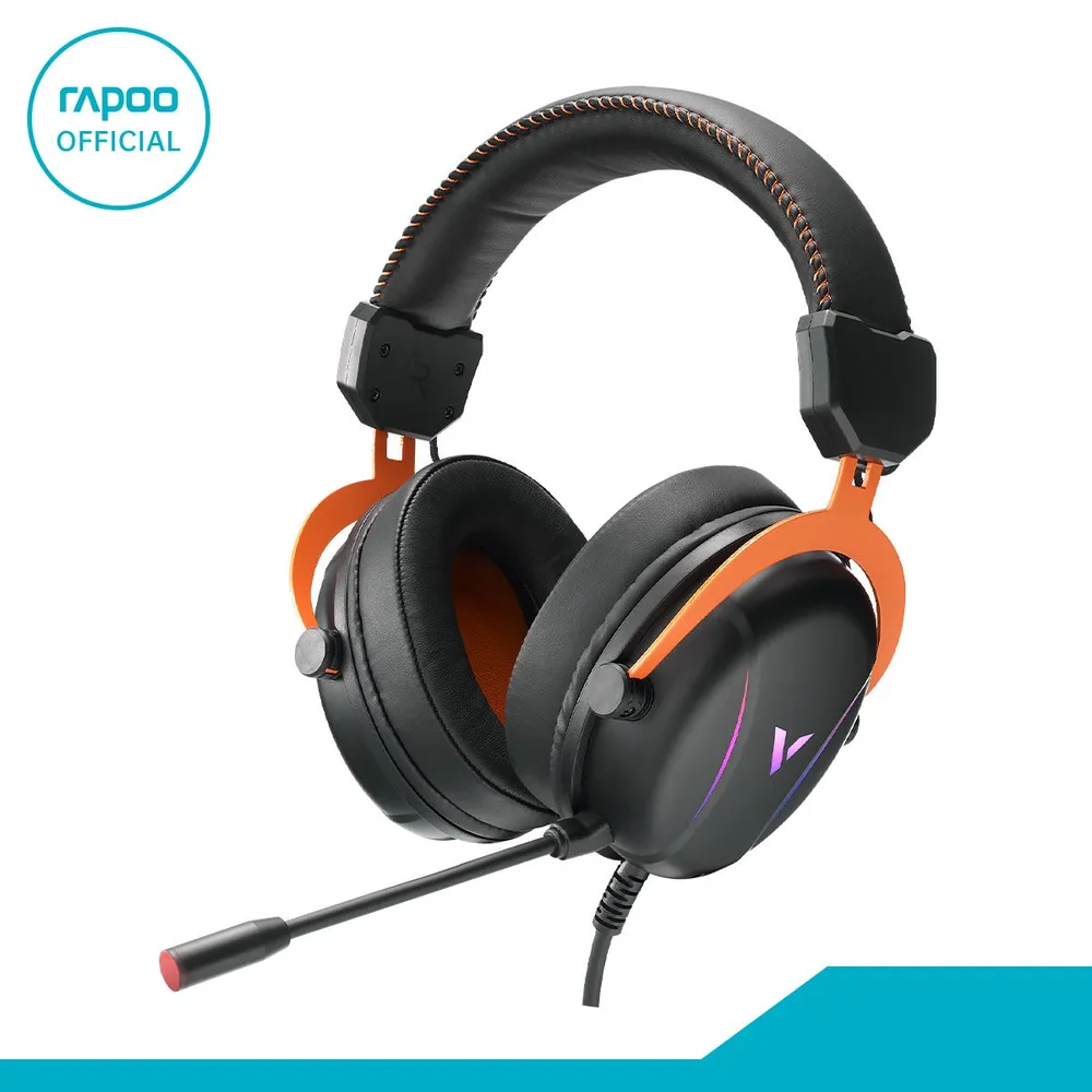 Игровая гарнитура RAPOO проводная VH350S Virtual 7.1, цвет - черный