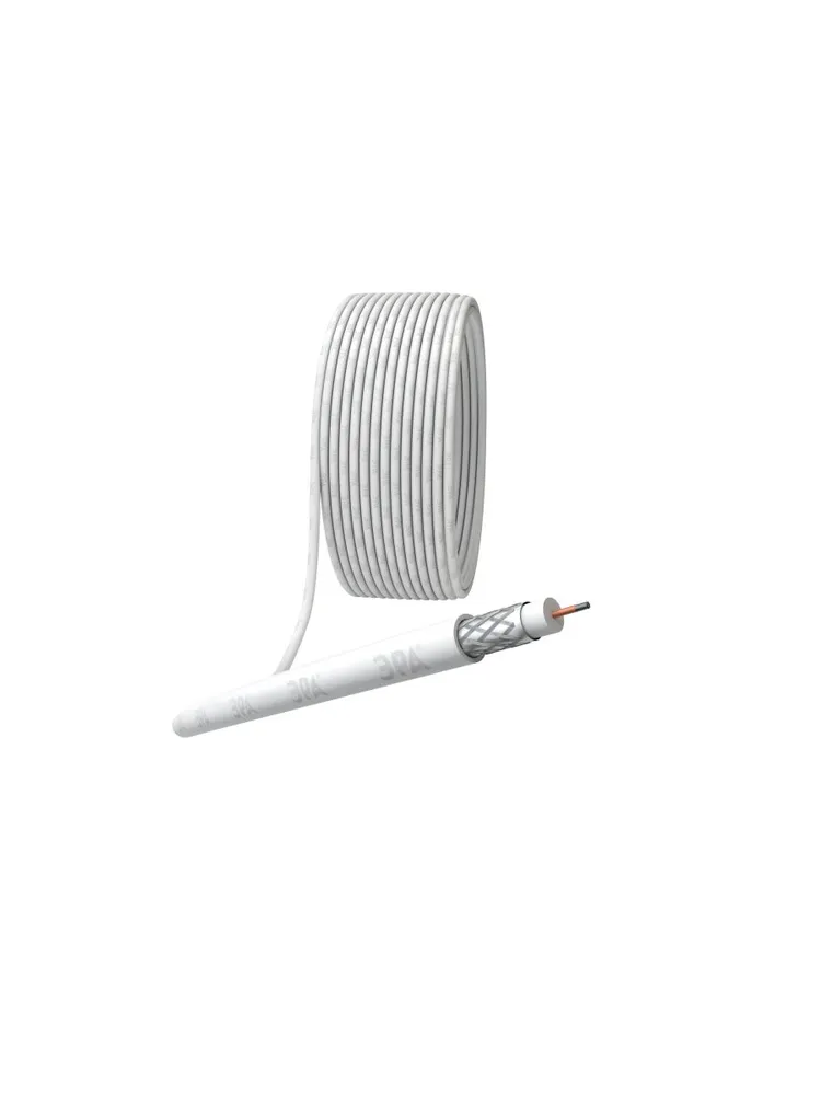 ЭРА Кабель коаксиальный RG-6U, 75 Ом, CCS/(оплётка Al 48%), PVC,белый, SIMPLE (цена за бухту 100м)