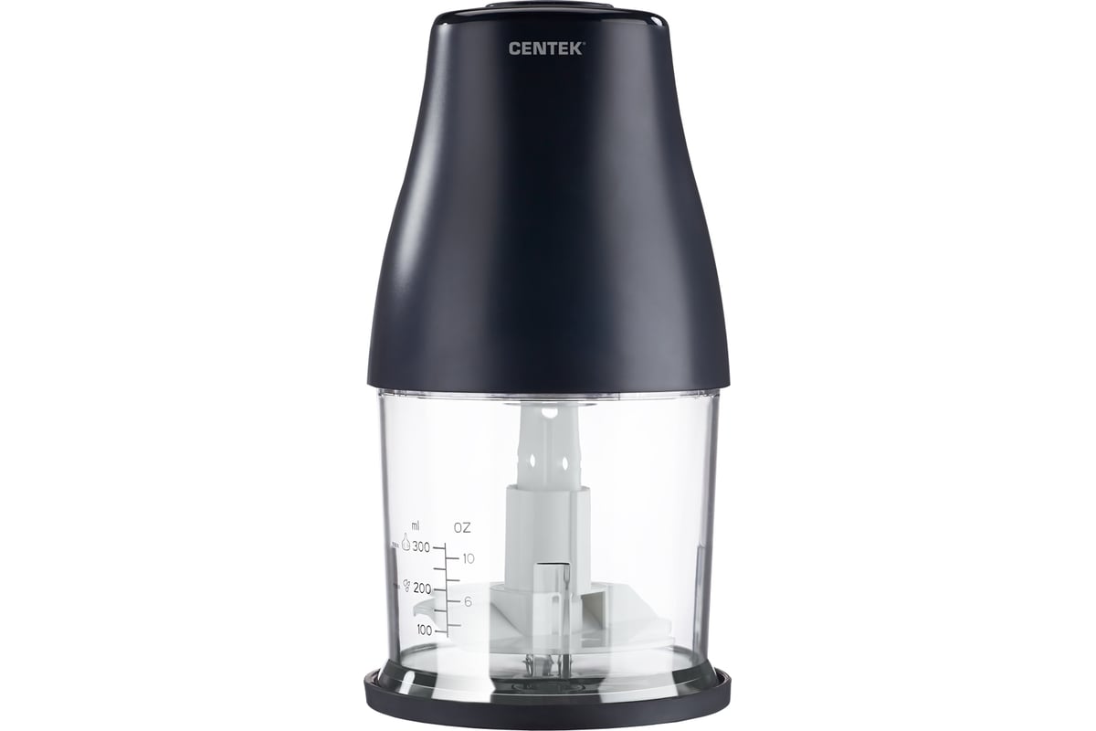 Чоппер Centek CT-1398, 400Вт, 2 скорости, чаша 800 мл, 3 насадки/режима измельчение, взбитие, чистка