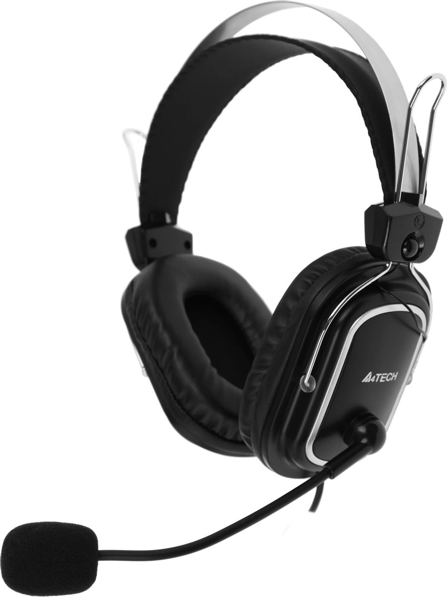 Наушники с микрофоном A4Tech HU-50 черный 2м накладные USB оголовье <HU-50>