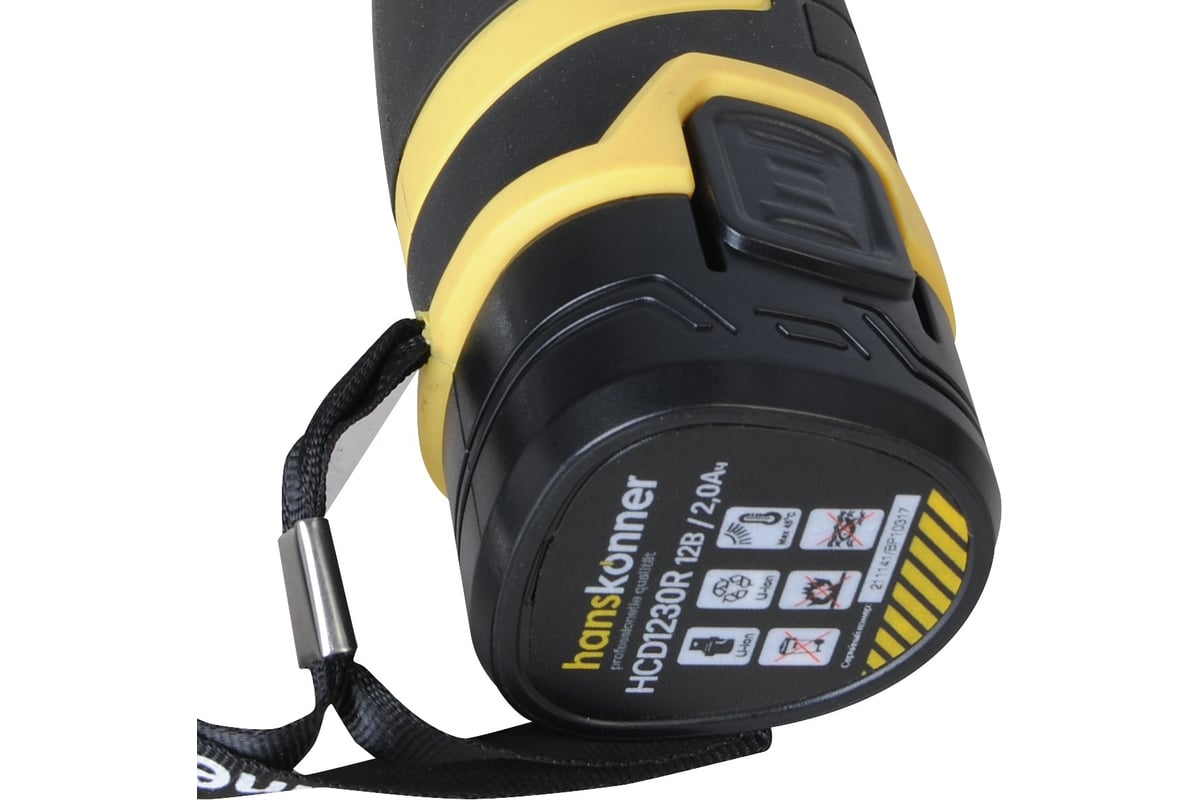 Аккумуляторная дрель-шуруповерт Hanskonner HCD1230R 12В, 2 акк. 2,0 Ач, 30Нм, кейс