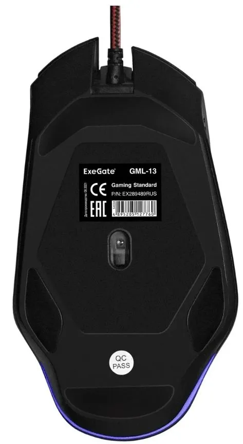 Мышь ExeGate EX289489RUS Gaming Standard Laser GML-13 (USB, лазерная, 1000/1200/3000/4000 dpi, 8 кно