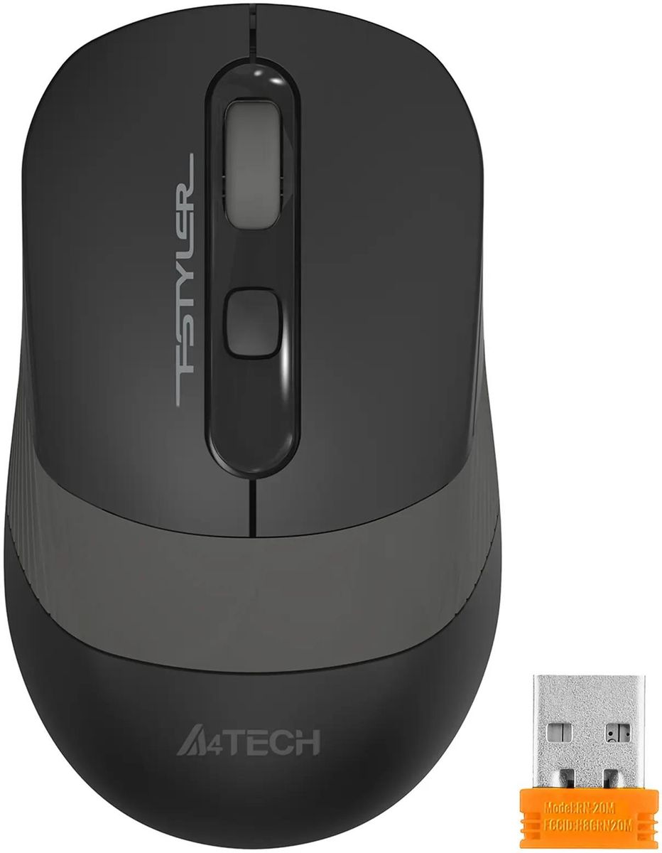 Мышь A4Tech Fstyler FG10 беспроводная, 2000dpi, USB, черно-серый